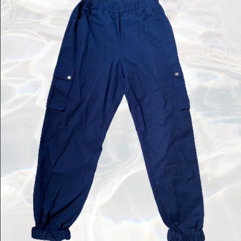 BLUE UTILITY CARGO PANTS